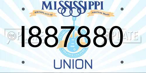 I887880 Mississippi License Plate