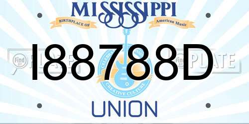 I88788D Mississippi License Plate