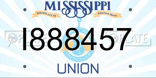 I888457 Mississippi License Plate