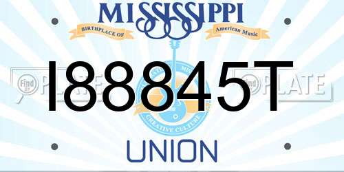 I88845T Mississippi License Plate