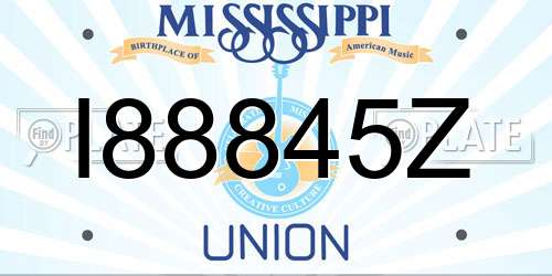 I88845Z Mississippi License Plate