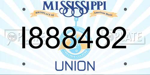 I888482 Mississippi License Plate