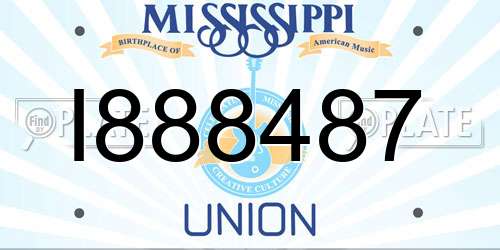 I888487 Mississippi License Plate