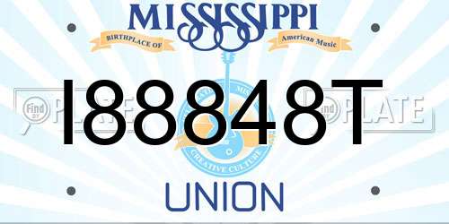 I88848T Mississippi License Plate
