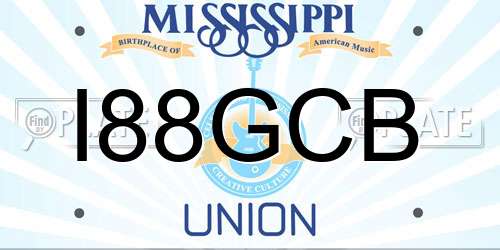 I88GCB Mississippi License Plate