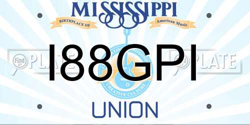I88GPI Mississippi License Plate