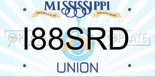 I88SRD Mississippi License Plate
