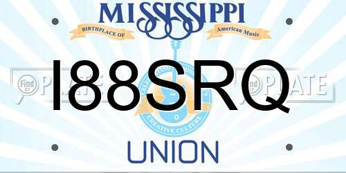 I88SRQ Mississippi License Plate