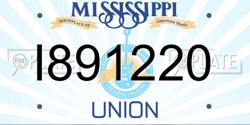 I891220 Mississippi License Plate