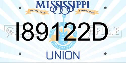 I89122D Mississippi License Plate