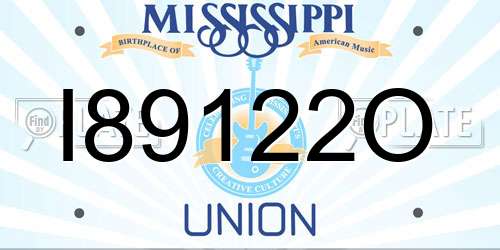 I89122O Mississippi License Plate