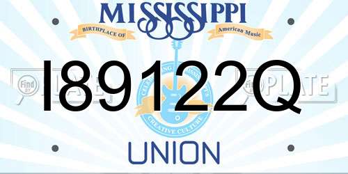 I89122Q Mississippi License Plate