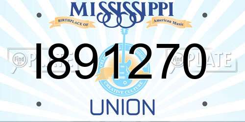 I891270 Mississippi License Plate