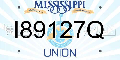 I89127Q Mississippi License Plate