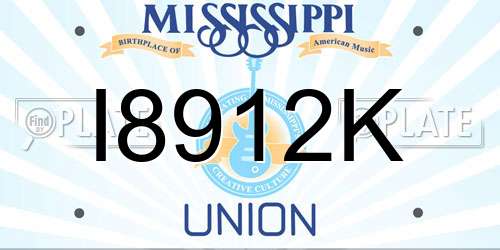 I8912K Mississippi License Plate