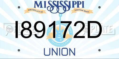 I89172D Mississippi License Plate