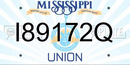 I89172Q Mississippi License Plate