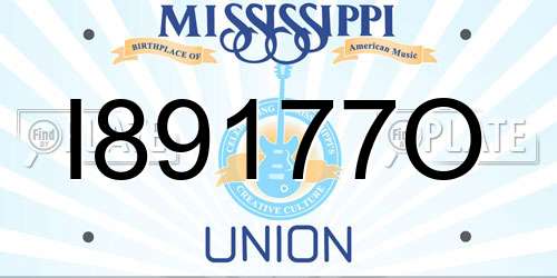 I89177O Mississippi License Plate