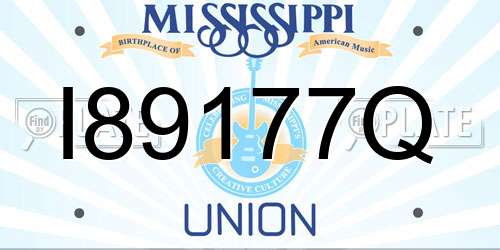 I89177Q Mississippi License Plate