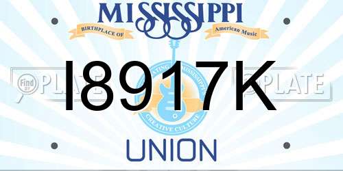 I8917K Mississippi License Plate
