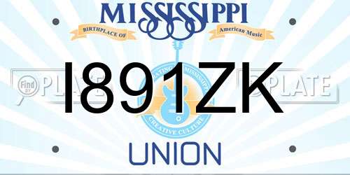 I891ZK Mississippi License Plate