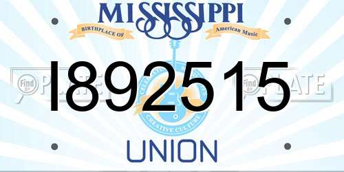 I892515 Mississippi License Plate