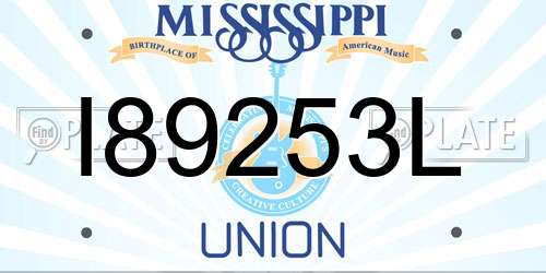 I89253L Mississippi License Plate