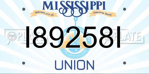 I89258I Mississippi License Plate