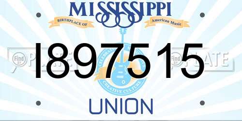 I897515 Mississippi License Plate