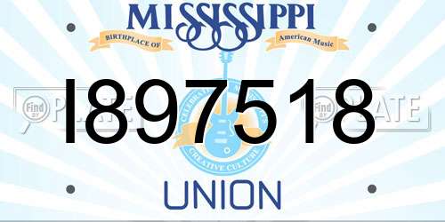 I897518 Mississippi License Plate
