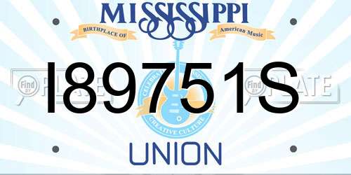 I89751S Mississippi License Plate