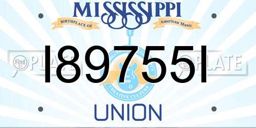 I89755I Mississippi License Plate