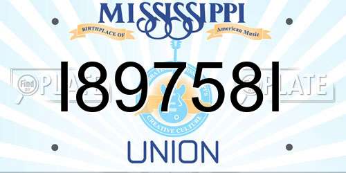 I89758I Mississippi License Plate
