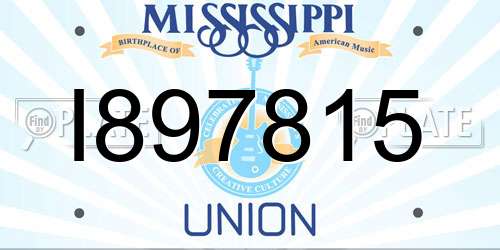I897815 Mississippi License Plate
