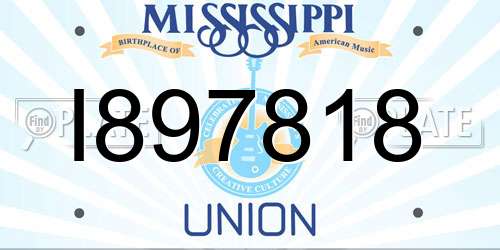 I897818 Mississippi License Plate