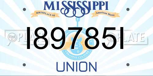 I89785I Mississippi License Plate