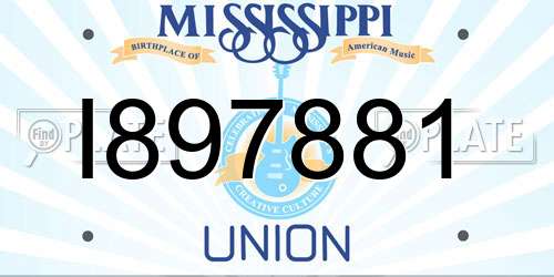 I897881 Mississippi License Plate