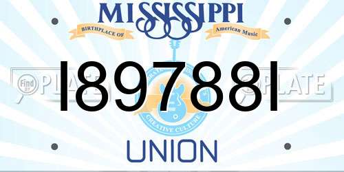 I89788I Mississippi License Plate