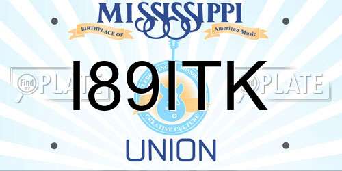 I89ITK Mississippi License Plate