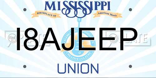 I8AJEEP Mississippi License Plate