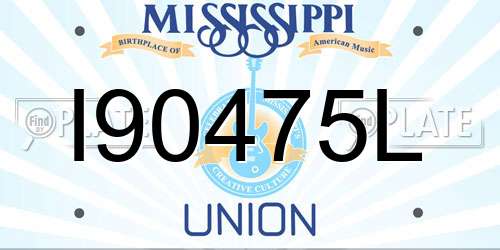 I90475L Mississippi License Plate