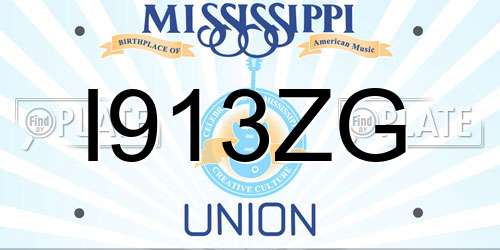 I913ZG Mississippi License Plate