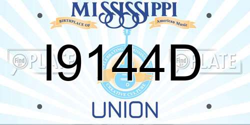 I9144D Mississippi License Plate