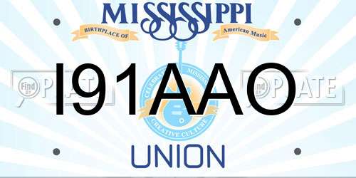 I91AAO Mississippi License Plate