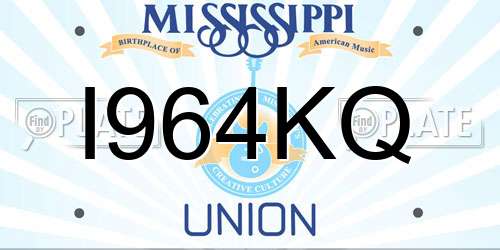 I964KQ Mississippi License Plate