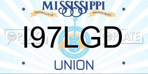 I97LGD Mississippi License Plate