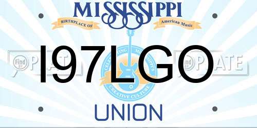 I97LGO Mississippi License Plate