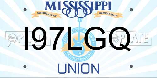 I97LGQ Mississippi License Plate
