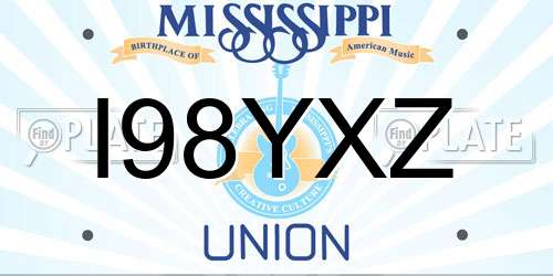 I98YXZ Mississippi License Plate
