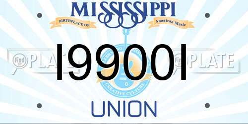 I9900I Mississippi License Plate